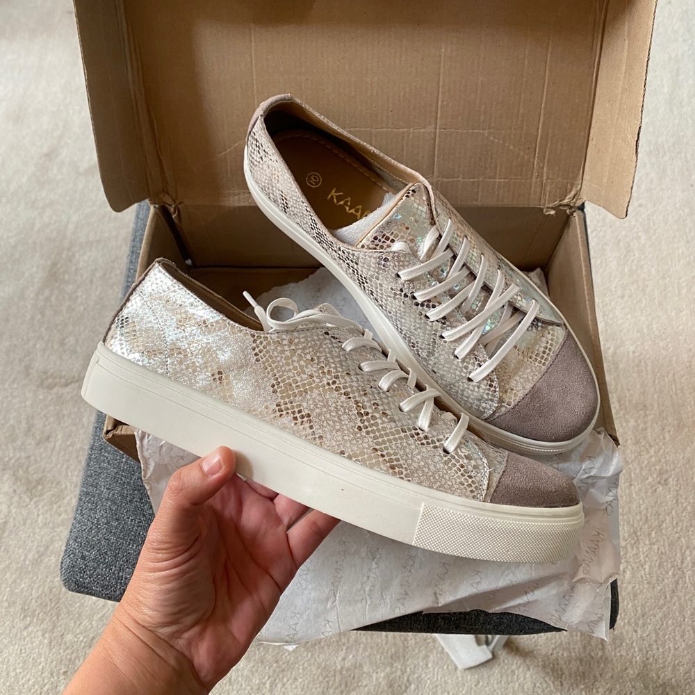 KAANAS Textured Metallic Sneakers Shoes